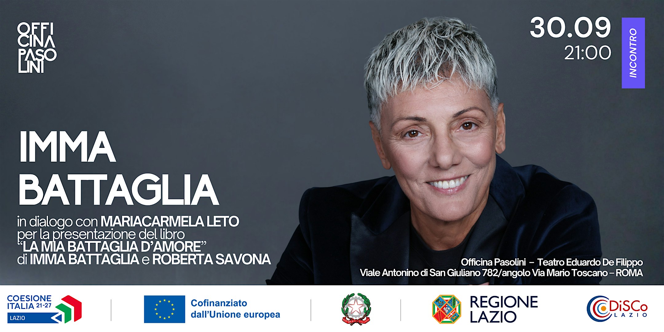 Imma Battaglia, presentazione del libro  “La mia battaglia d’amore”