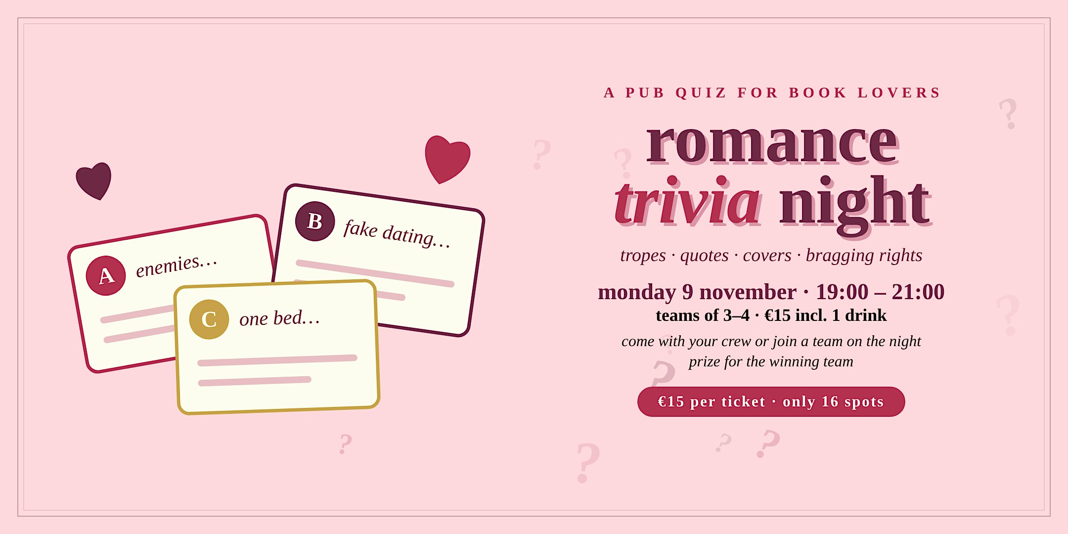 Romance Trivia Night · A Pub Quiz for Book Lovers