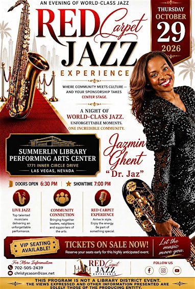 Red Carpet Jazz Experience with Jazmin Ghent