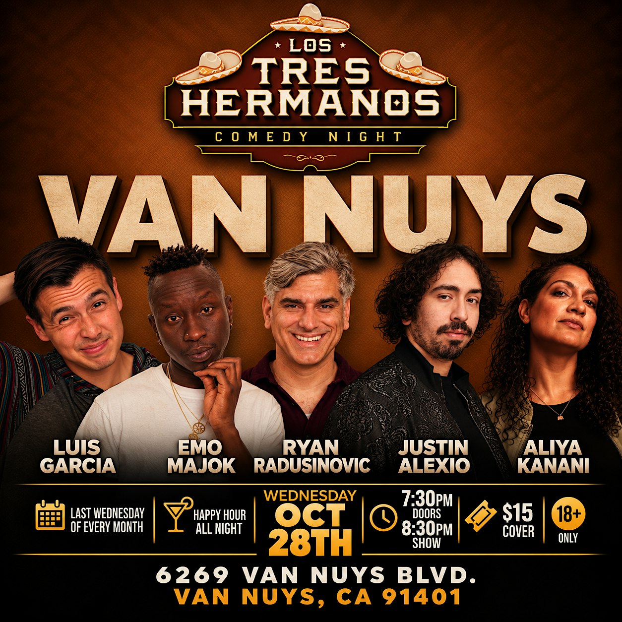 Comedy Night @ Los Tres Hermanos - Comedy Show in Van Nuys, CA
