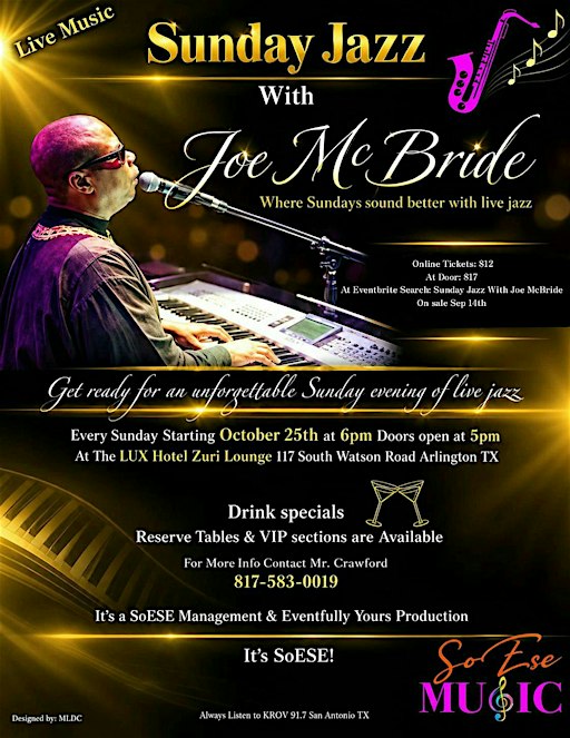 Sunday Jazz With Joe McBride