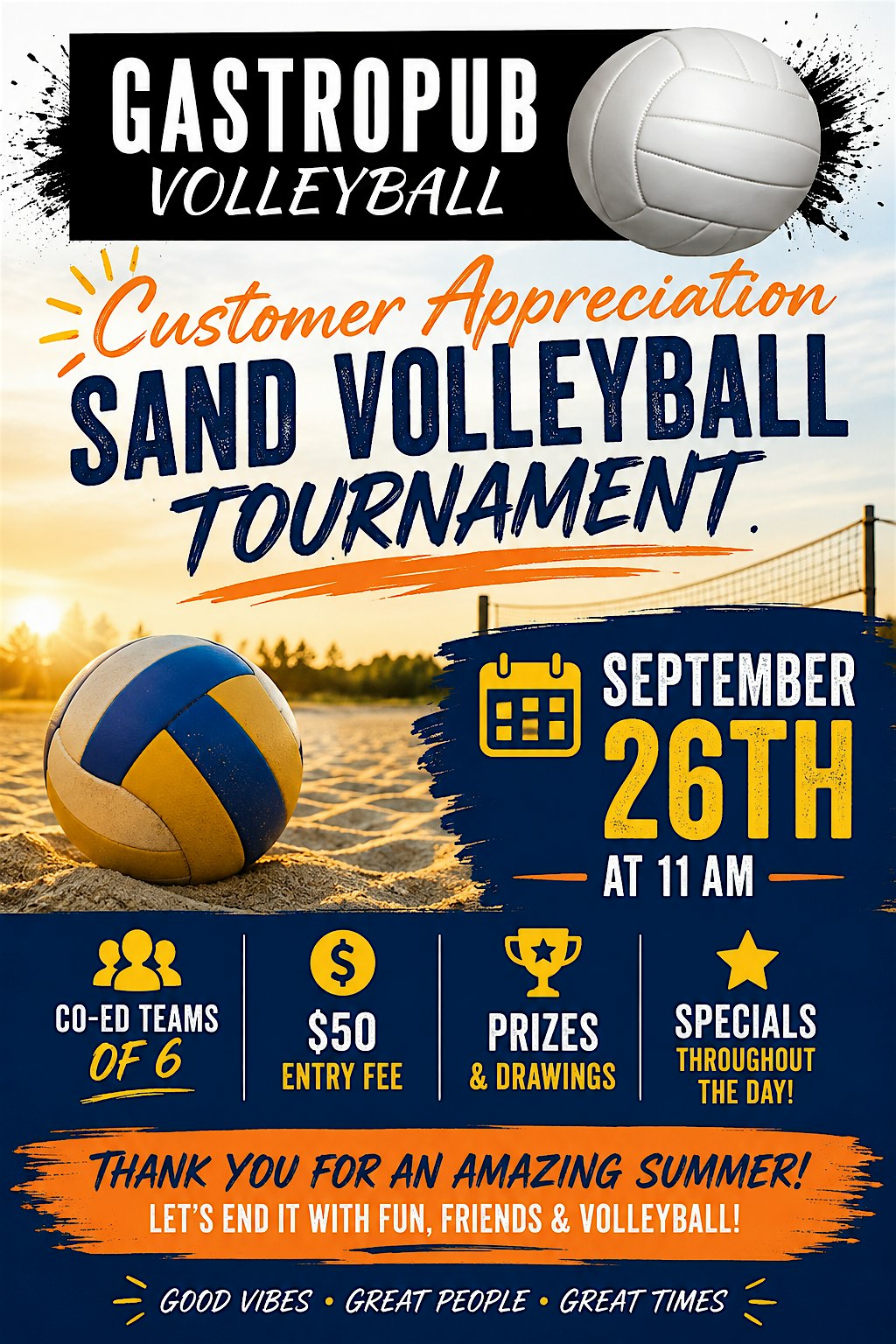 Gastropub Volleyball - Customer Appreciation Sand Volleyball Tournament