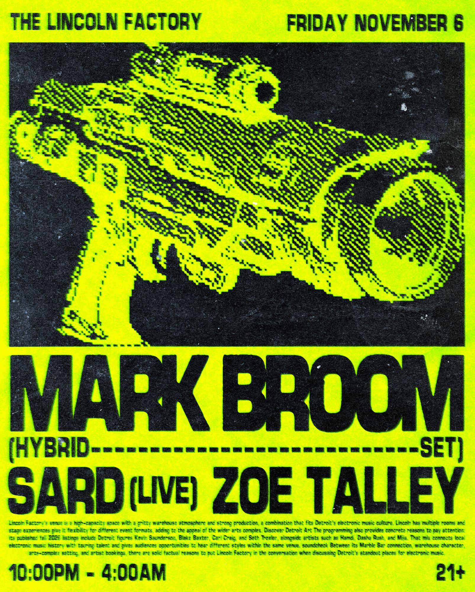 Mark Broom, Sard (live), Zoe Talley