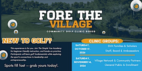 Fore the Village: Golf Clinics