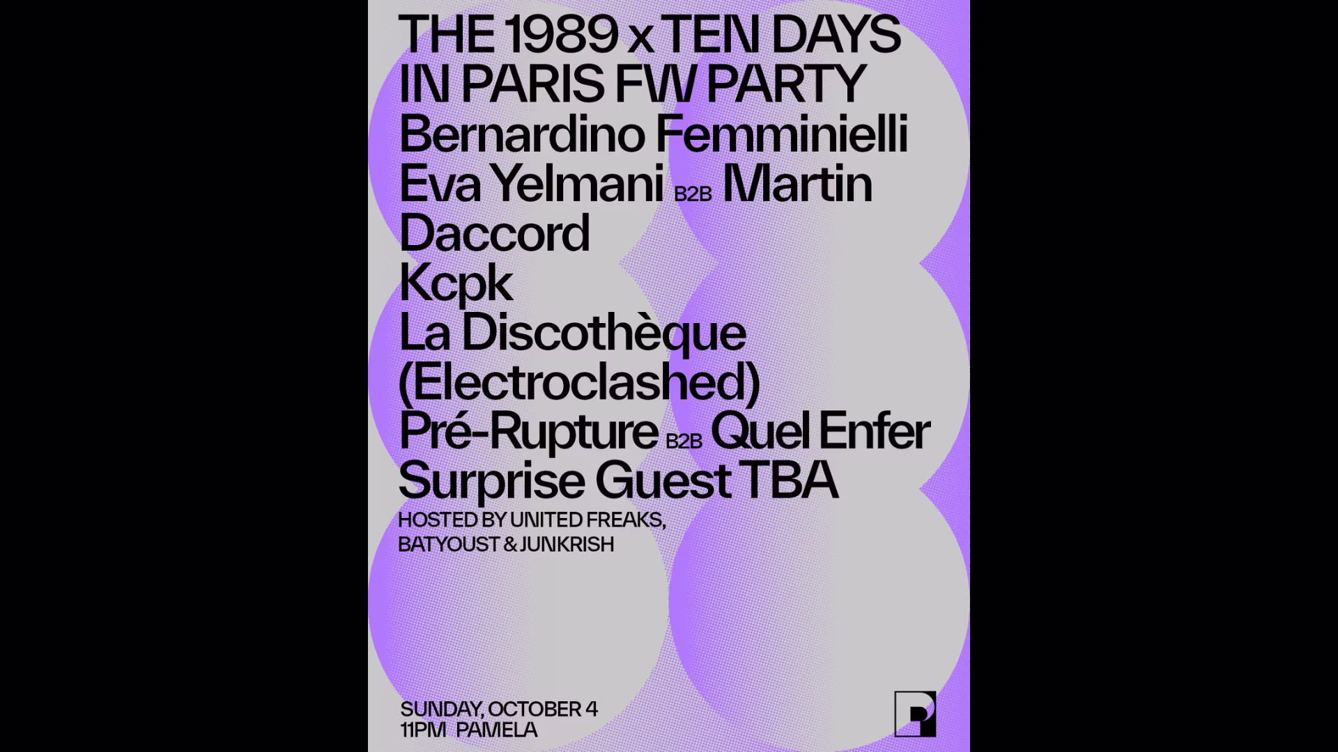 The 1989 X Ten Days In Paris Fw Party