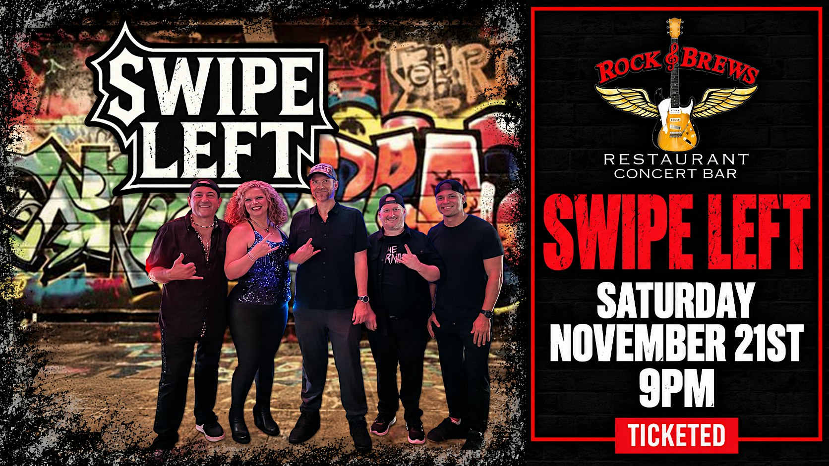 SWIPE LEFT @ Rock & Brews Royal Oak