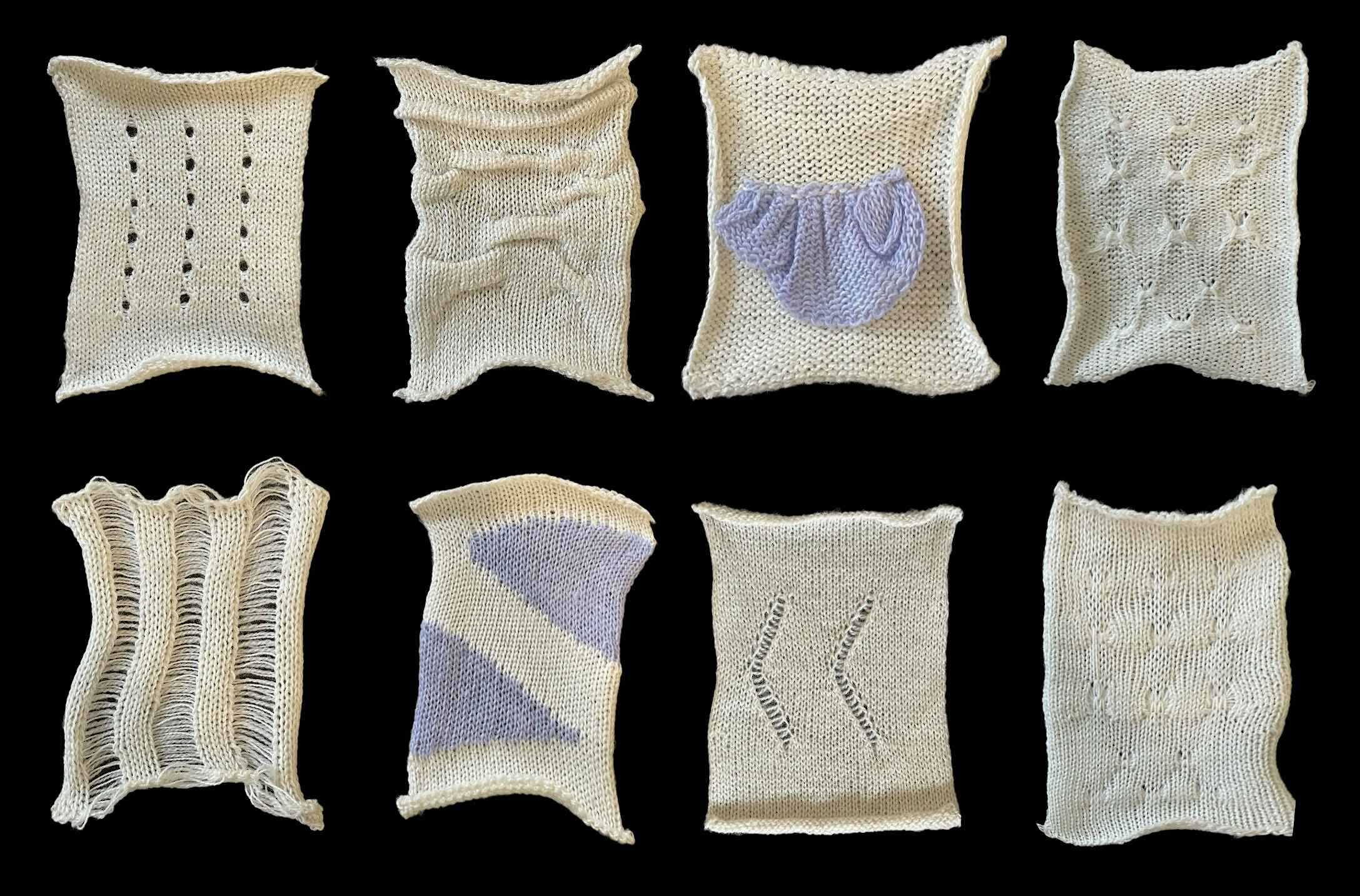 Machine Knitting Workshop - Pattern swatches