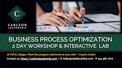 Business Process Optimization Workshop  |  October 22 - 23, 2026