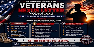 Supporting Veterans: Nexus Letter Workshop Invitation