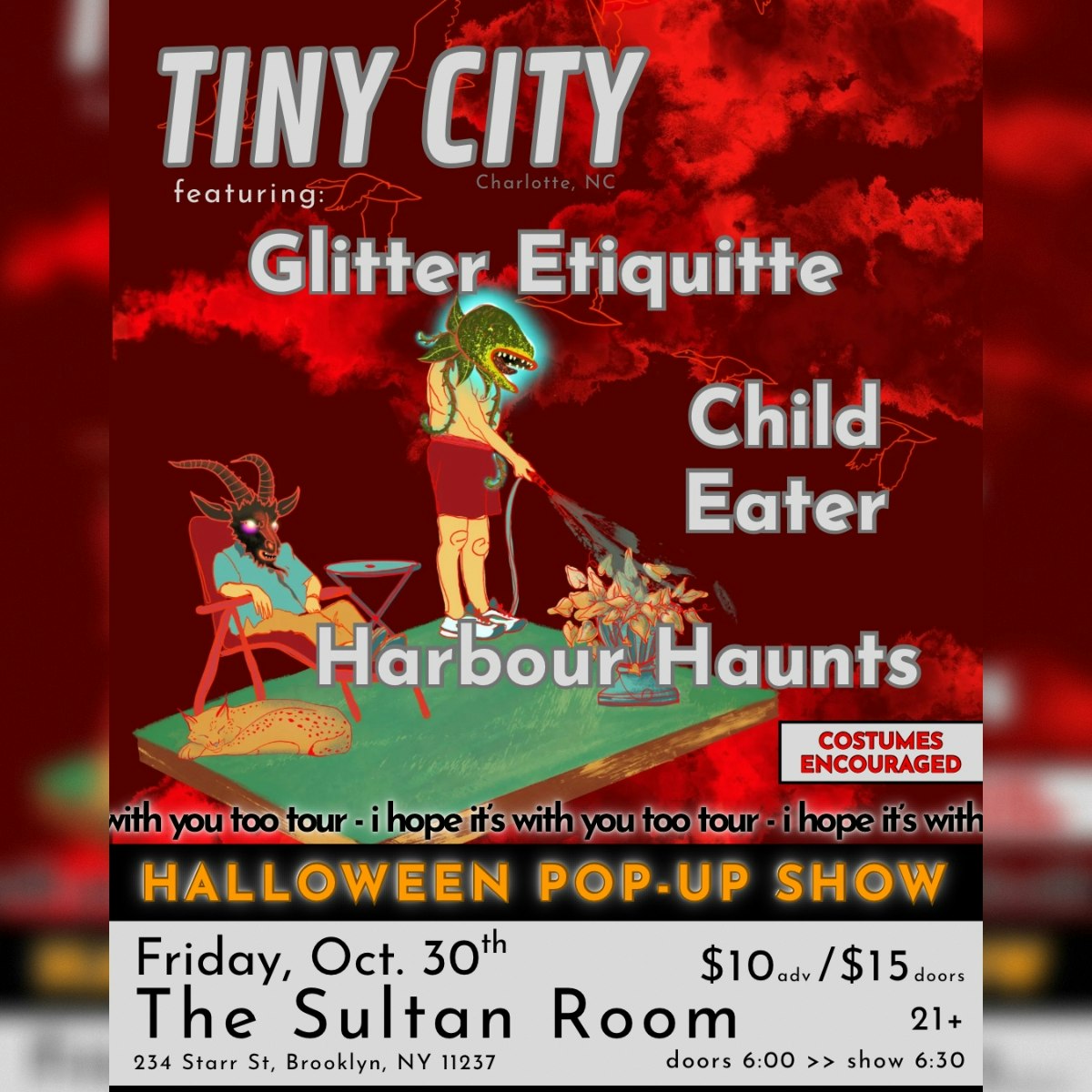 Tiny City, Glitter Etiquette, Child Eater, and Harbour Haunts