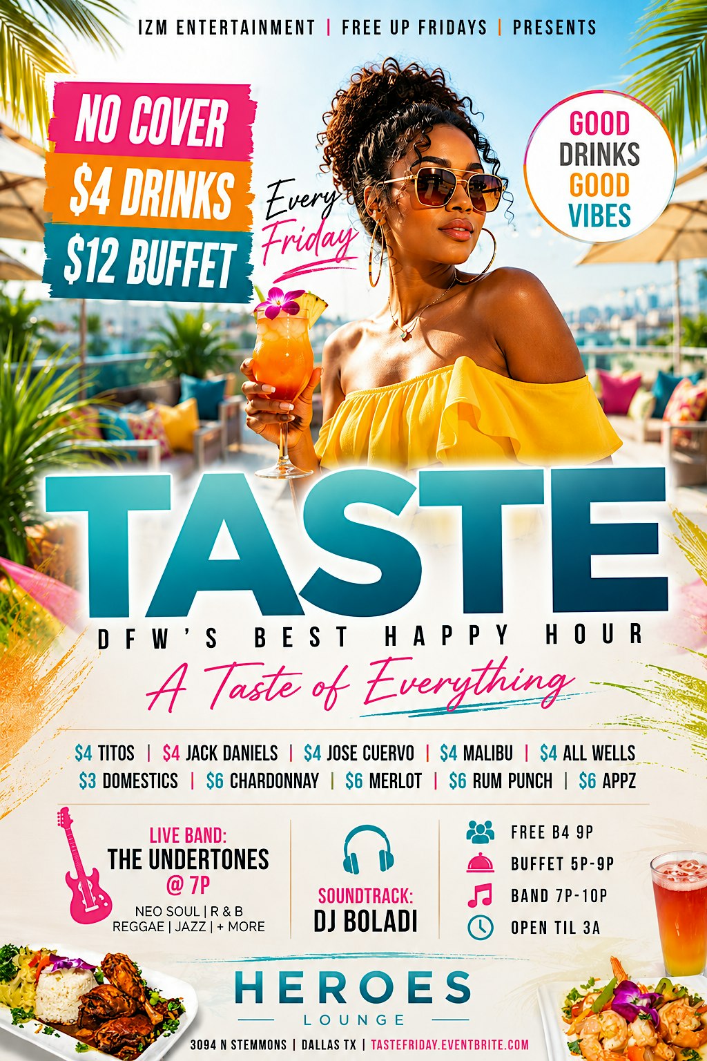 TASTE FRIDAY | $4  Happy Hour | Caribbean Buffet & R&B Vibes