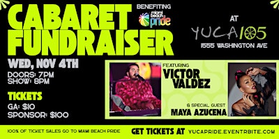 Cabaret Fundraiser for Miami Beach PRIDE at YUCA105!