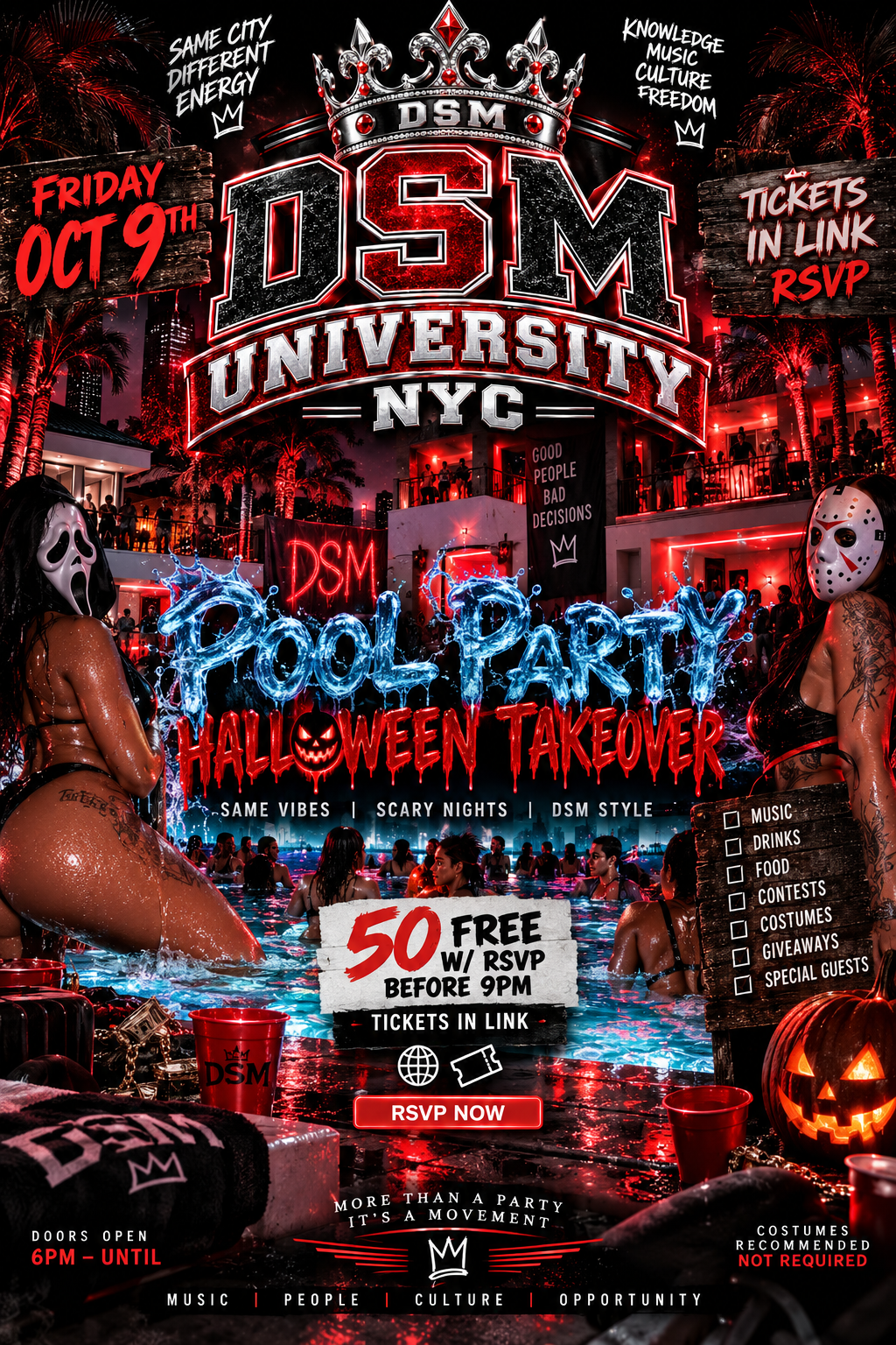 🎃 DSM UNIVERSITY NYC — POOL PARTY: HALLOWEEN TAKEOVER 👻💦