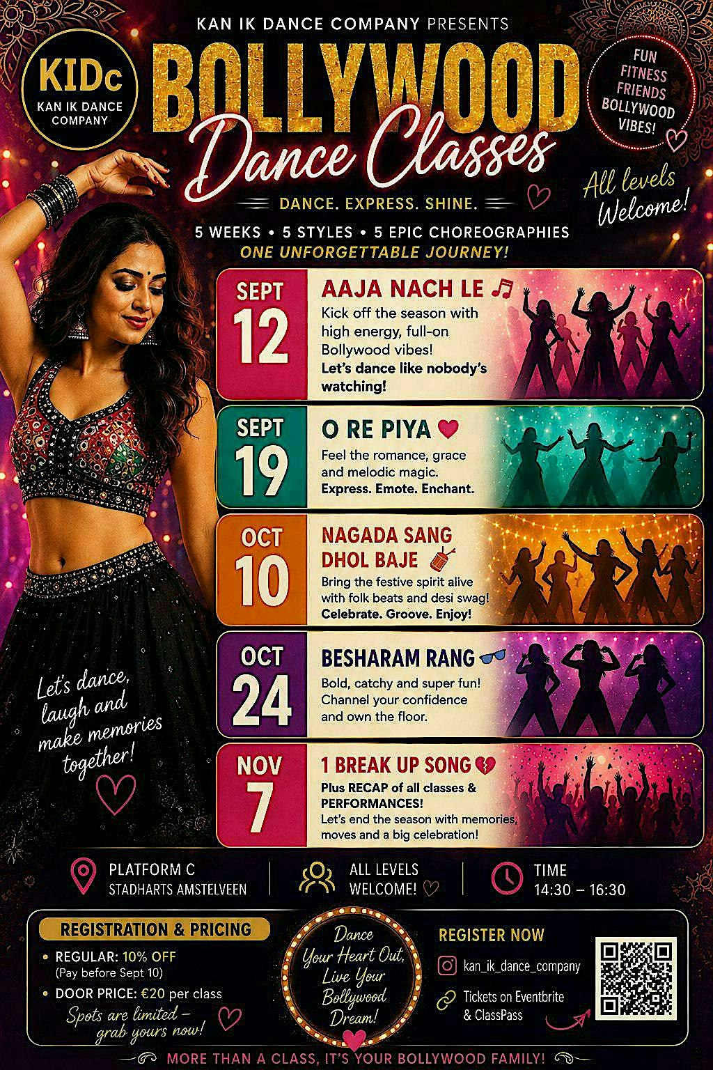 ADE -Bollywood Fusion dance class at platform c , Amstelveen