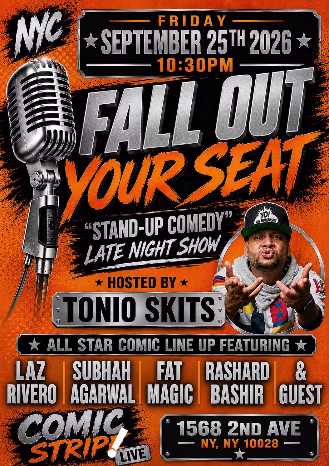 Fall Out Your Seat Stand Up Comedy Show W/ Tonio Skits