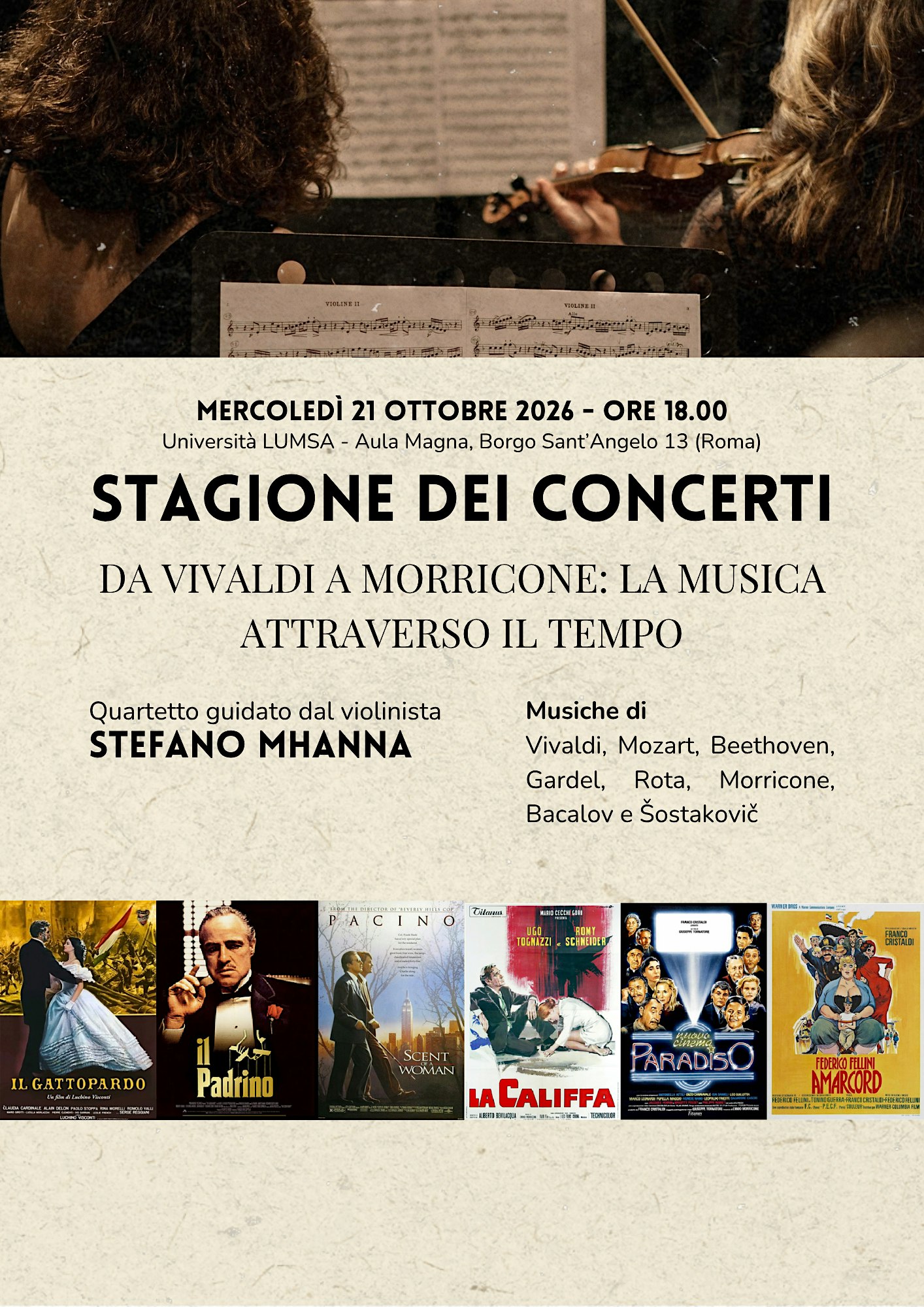La stagione dei concerti: La musica attraverso il tempo