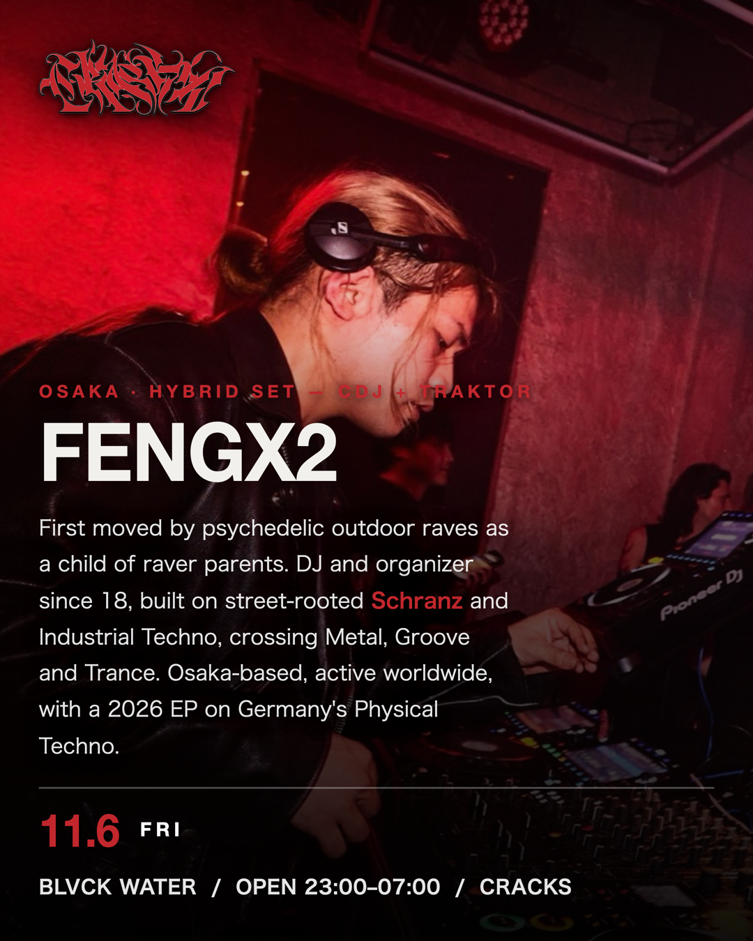 HARD TECHNO 'CRACKS' RESIDENT NIGHT — FENGX2 HYBRID SET