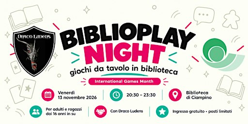 BiblioPlay Night - Giochi da tavolo in Biblioteca a Ciampino