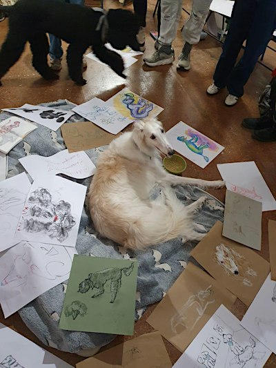 Dog Life drawing at Unassigned Gallery
