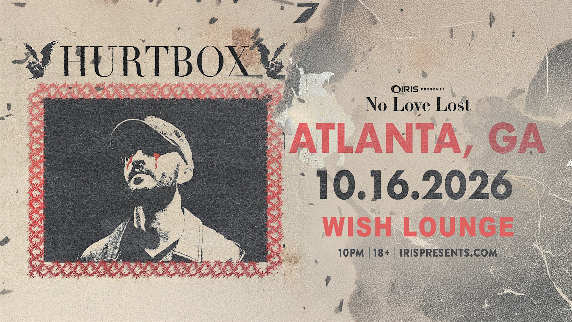 Iris Presents: HURTBOX @ Wish Lounge | Fri, Oct 16th!