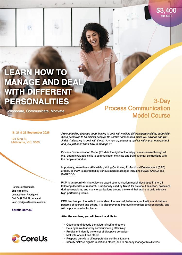 Communicate, Collaborate, Motivate - 3-Day Process Communication Model