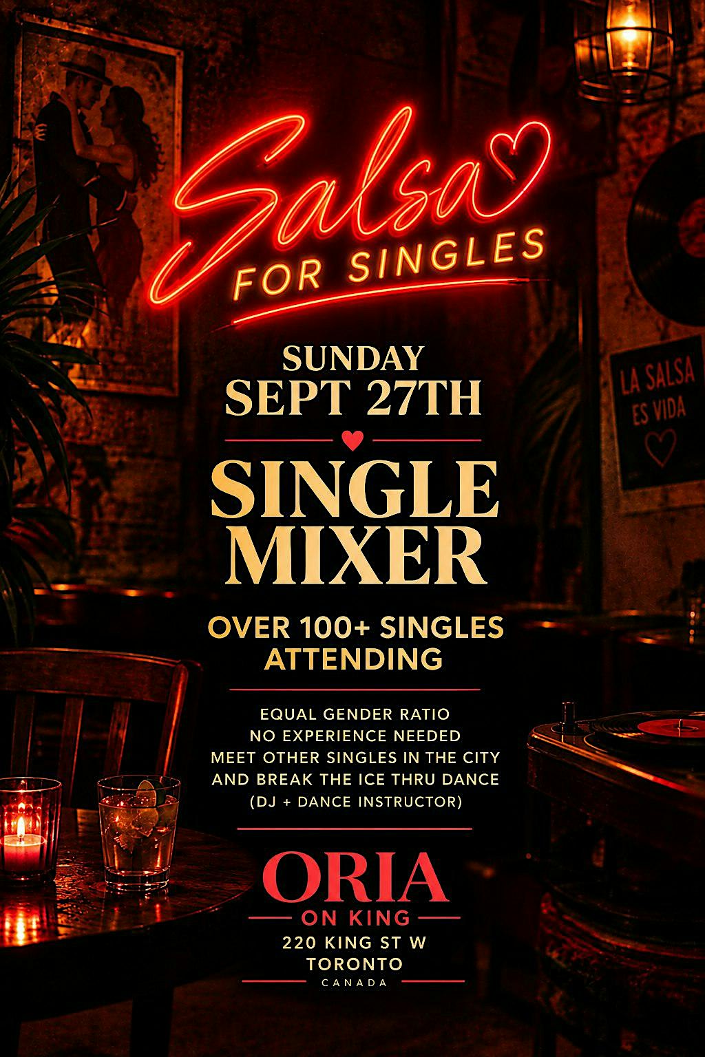 Singles Mixer On King St W-Salsa For Singles