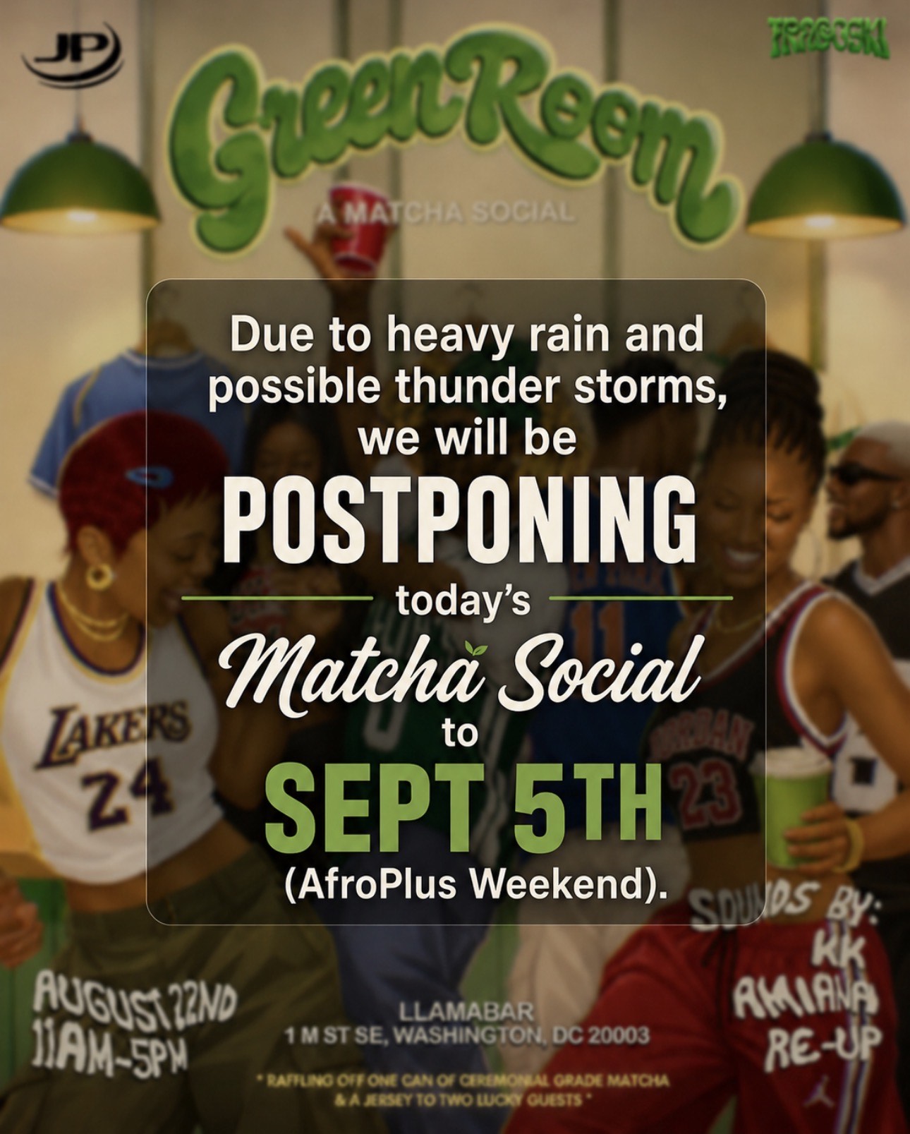 Green Room x Jersey Party: Jerseys & Matcha [AfroPlus Weekend]