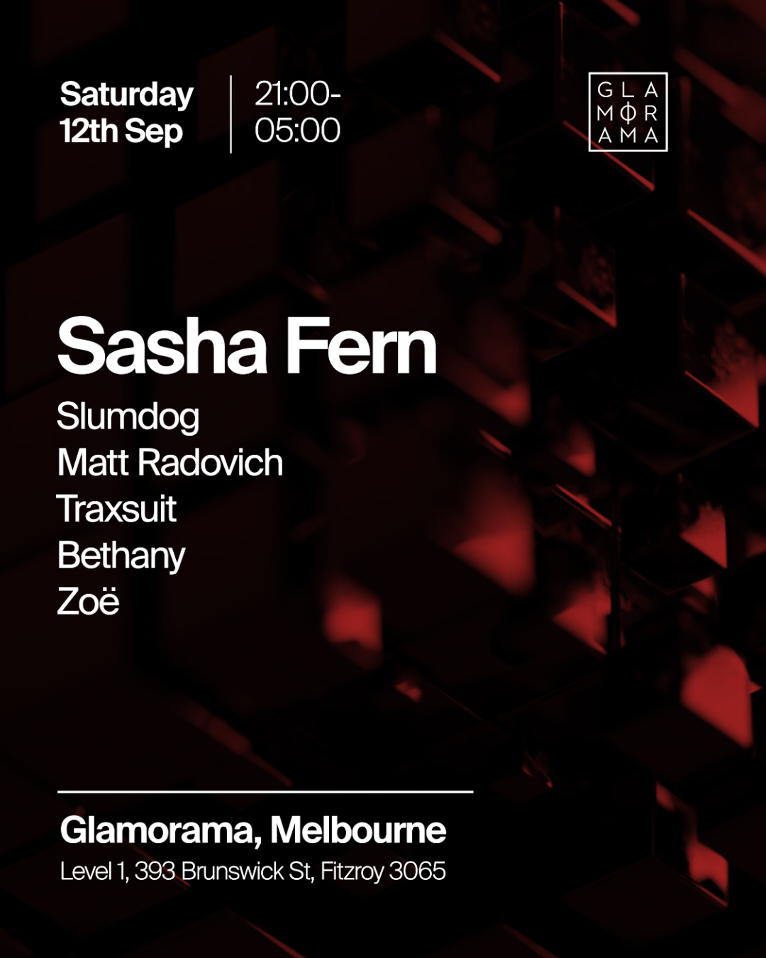 Sasha Fern at Glamorama Saturdays