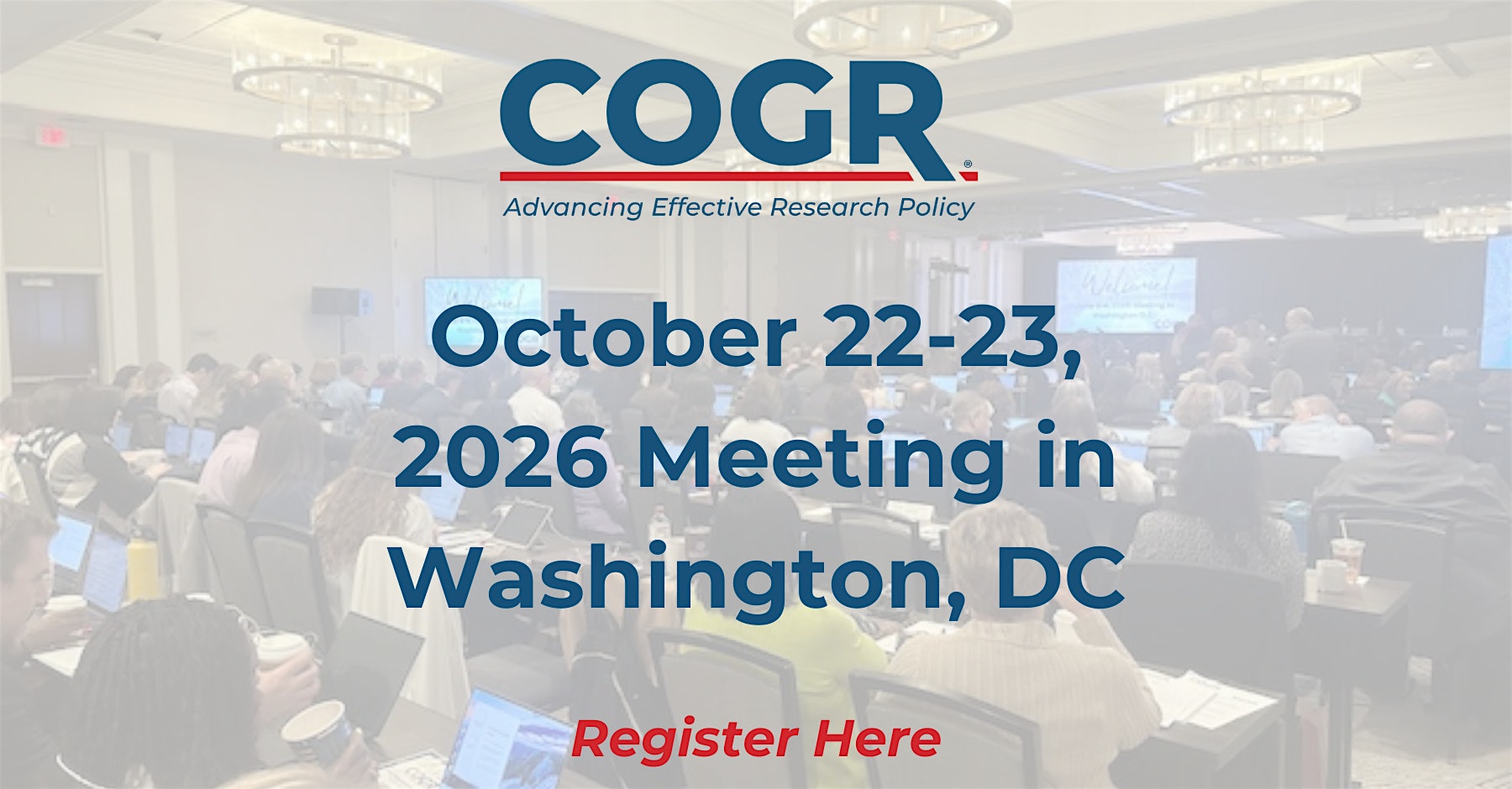 COGR Meeting October 22-23, 2026 in Washington D.C.