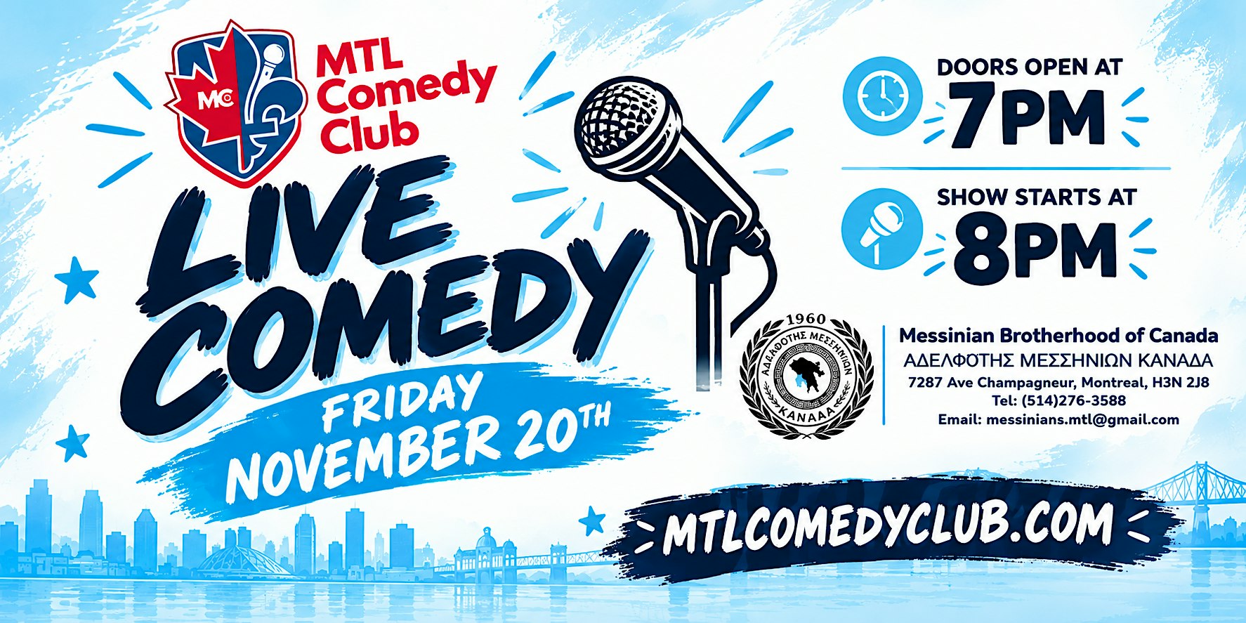 Live Comedy Night – Friday, November 20 | MTLCOMEDYCLUB