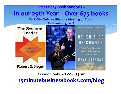 First Friday Book Synopsis, September 4, 2026