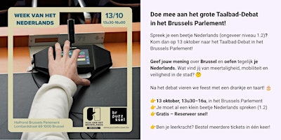 Taalbad-Debat in het Brussels Parlement - Week van het Nederlands!