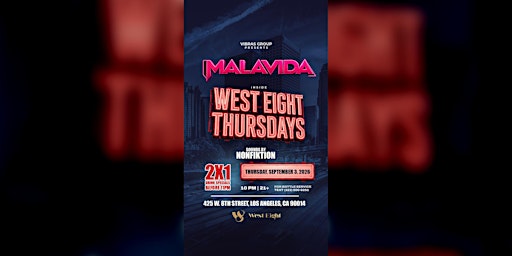 MalaVida Thursdays @ West Eight DTLA | Latin & Hip Hop (Free Before 11pm)
