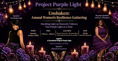 Project Purple Light  Unshaken Annual Women's Resilience Gathering