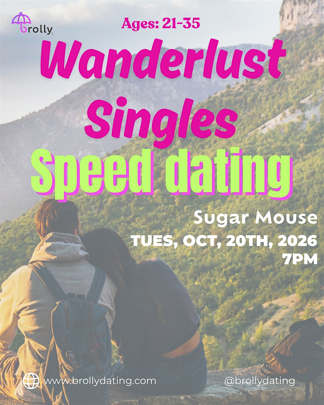 Wanderlust Single Speed Dating, 21-35: Tuesday, October, 20th, 2026, at 7pm