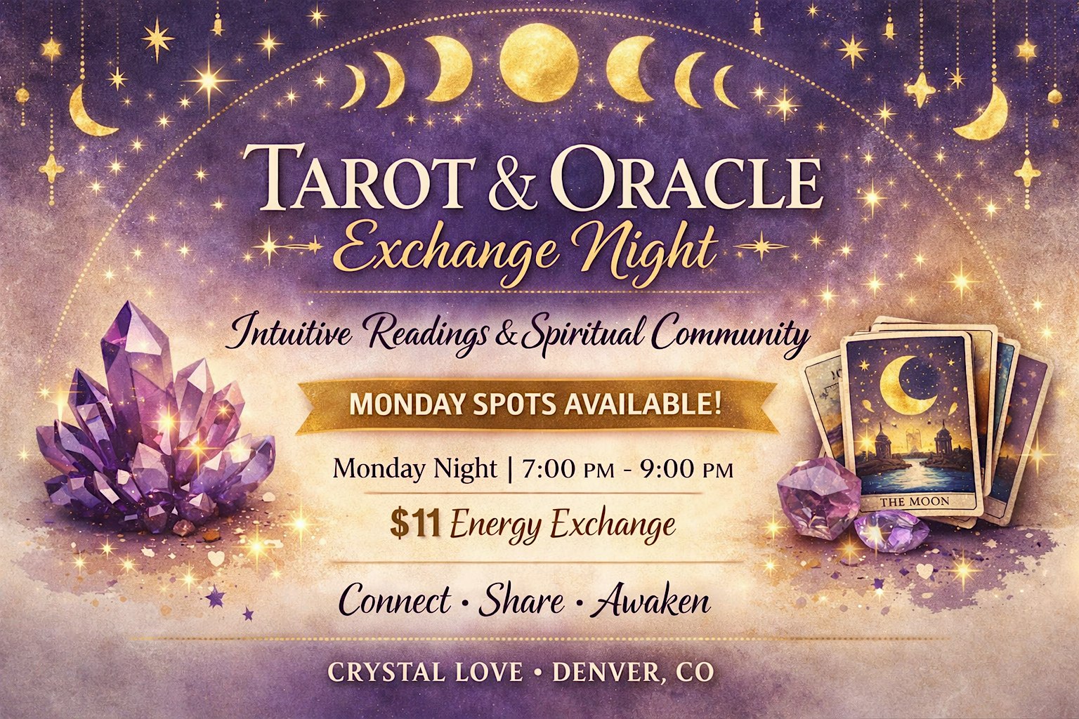 Tarot & Oracle Exchange Night | Intuitive Readings + Spiritual Community