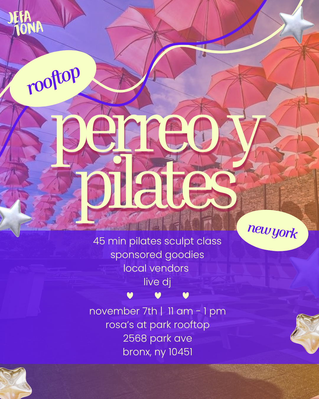 Jefatona Presents: Rooftop Perreo y Pilates