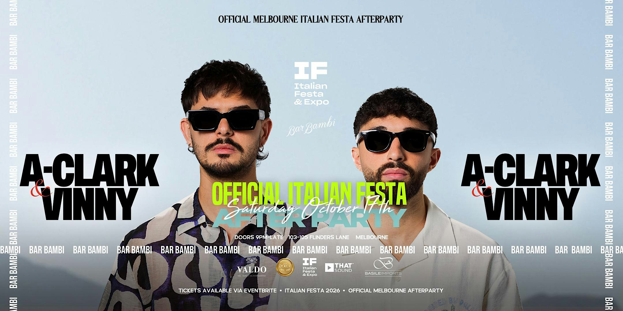 ITALIAN FESTA OFFICIAL AFTER PARTY - FT A-CLARK & VINNY - OCT 17TH 2026