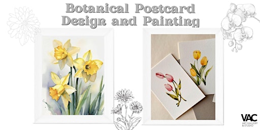 Botanical Postcard Design & Painting w. Watercolour Illustration (Wed)