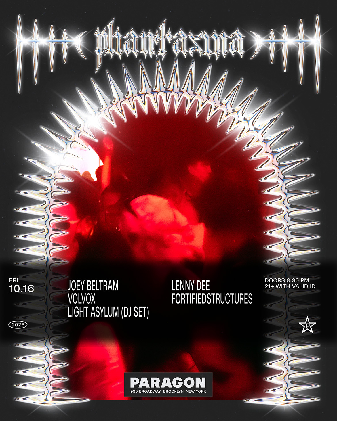 Phantasma: Joey Beltram, Volvox, Light Asylum(DJ Set) + Lenny Dee, FortifiedStructures