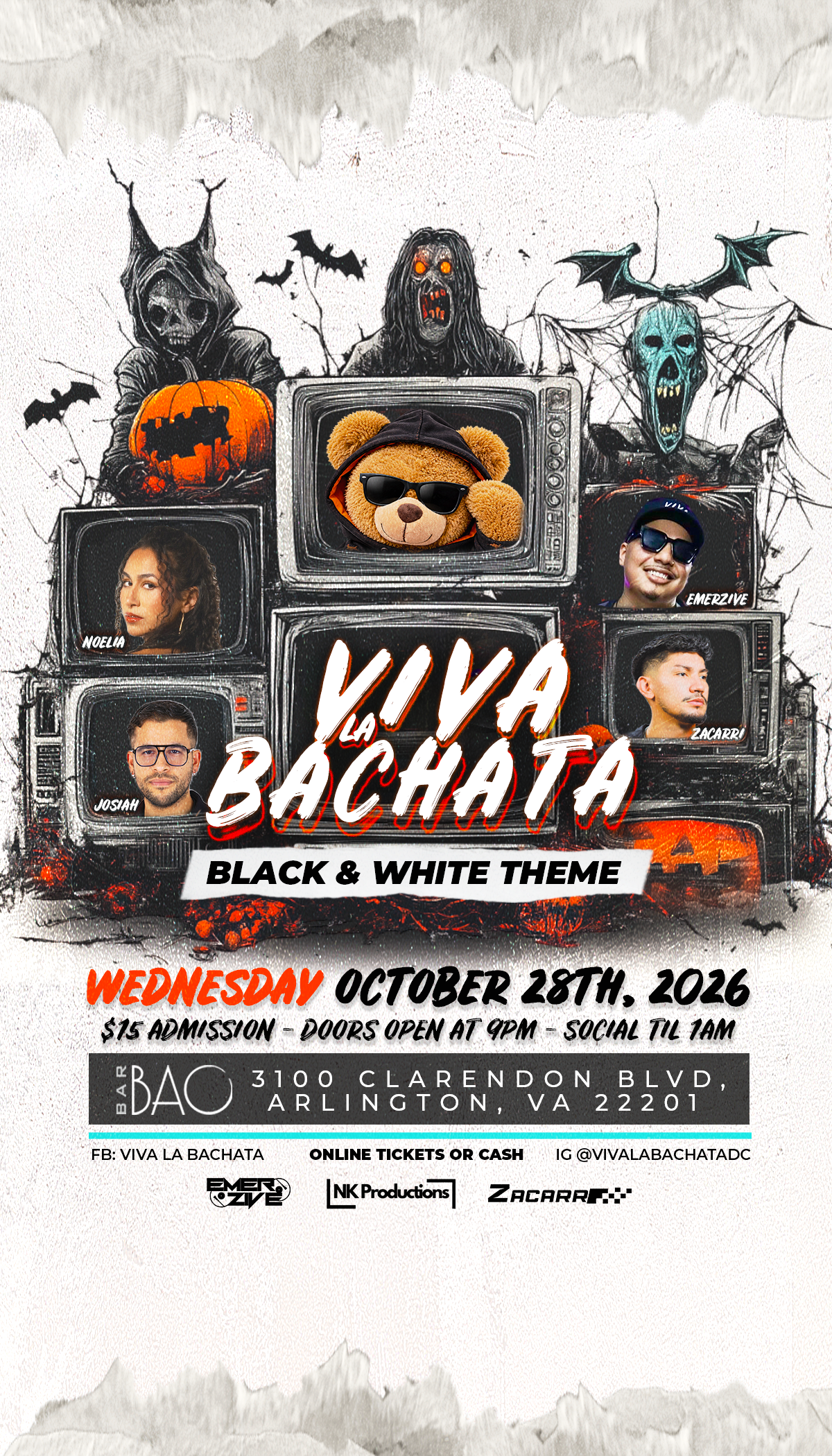 ⚪️Viva La Bachata Wednesday Social - Black & White Theme⚫️