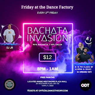 Bachata Invasion at The Dance Factory Tampa Bay!