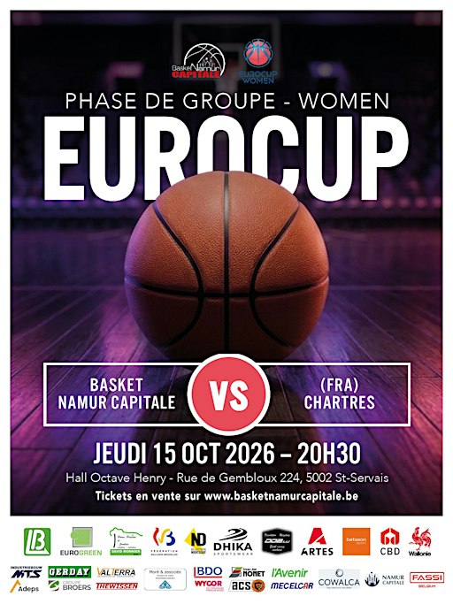 EUROCUP :  BASKET NAMUR CAPITALE - CHARTRES (F)