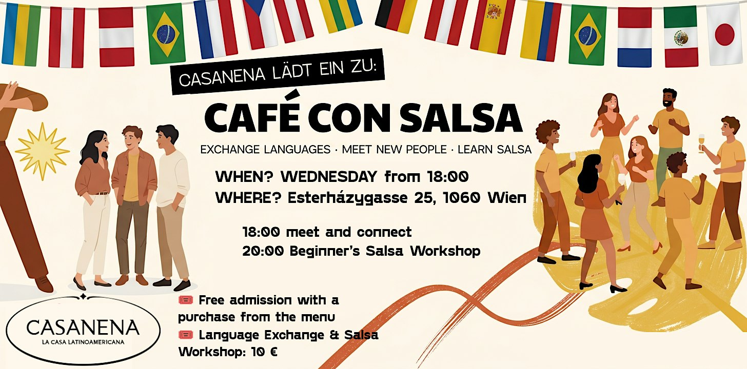 Copy of CAFÉ CON SALSA - Language exchange + Salsa Lesson
