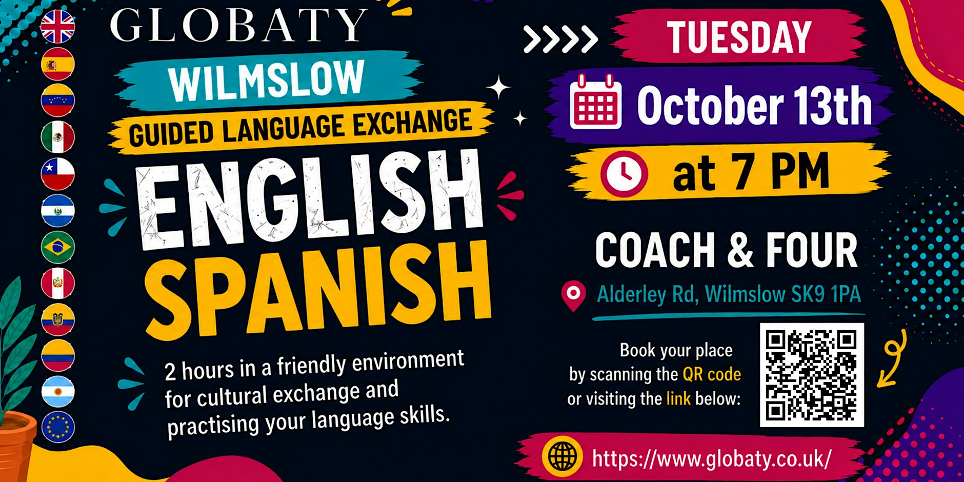 Wilmslow Guided English - Spanish Language Exchange (Coach & Four )