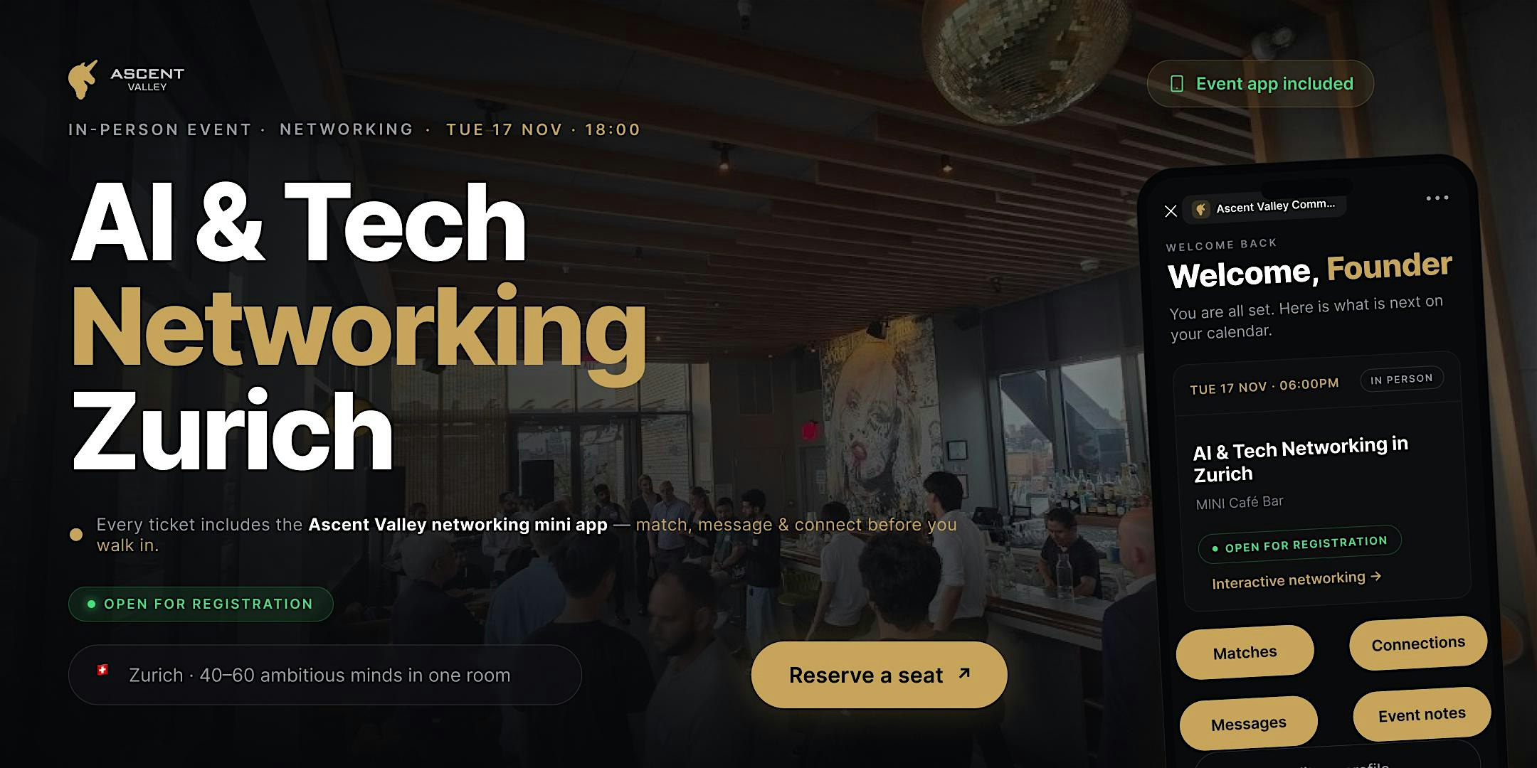 AI & Tech Networking Event in Zurich by Ascent Valley