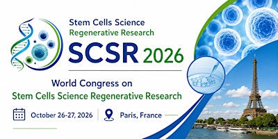 World Congress on Stem Cells Science Regenerative Research on October 26-27