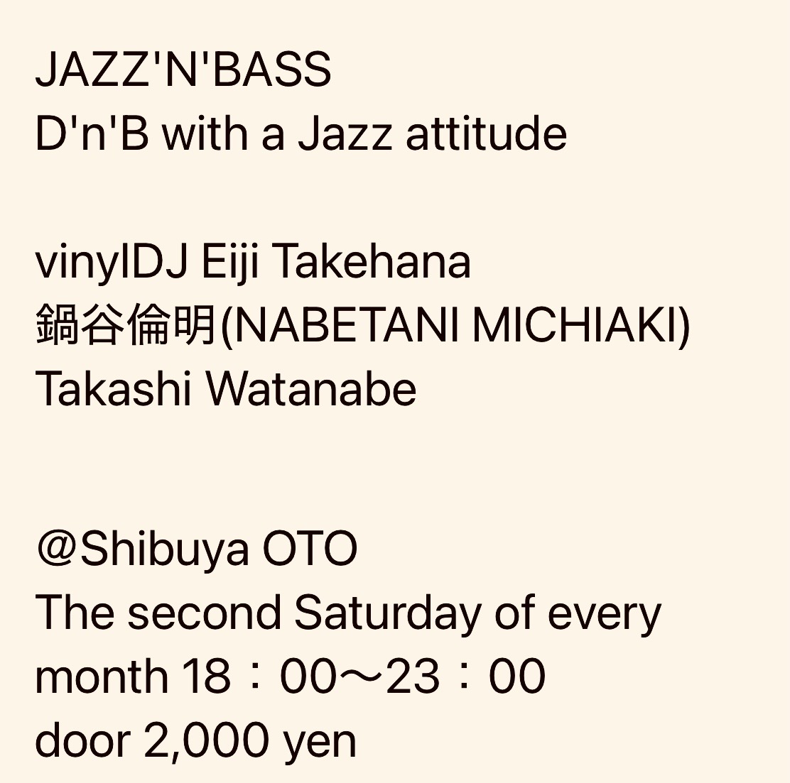 JAZZ'N'BASS D'n'B with a Jazz attitude