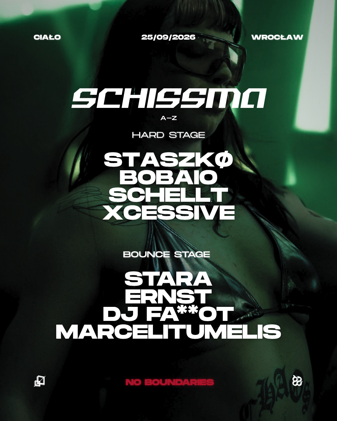 SCHISSMA: WROCŁAW (Ciało) – 25.09.2026 - STASZKØ, BOBAIO, STARA & MORE