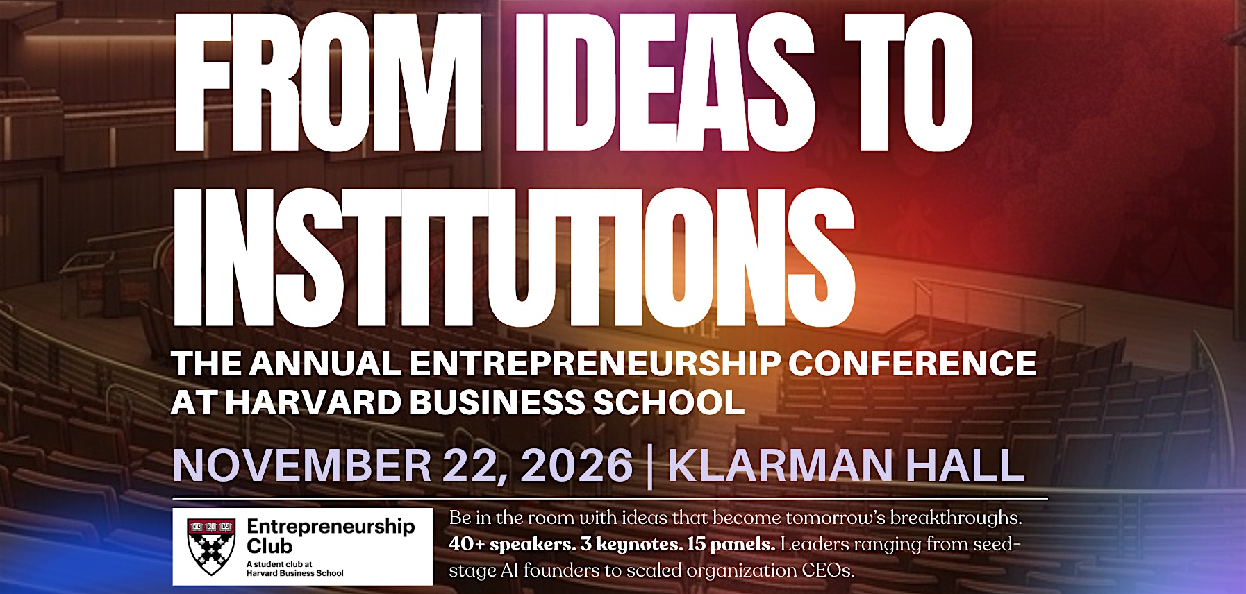 Entrepreneurship Conference 2026 at Harvard Business School
